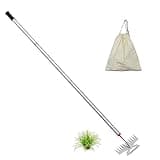 New Adjustable Uprooting Weeding Tool with Long Handle,11-Teeth Weed Puller Rake 2-in-1 Hand Weeder Garden Tools for Garden&Backyard,Manganese Steel Weeder Pulling Tool for Weeding Loosening Planting