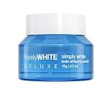PurelyWHITE DELUXE, Whitening Powder - Removes Stains, No Sensitivity - Enamel-Safe Toothpaste Whitening Powder for Coffee, Tea, Food, Wine, and Tobacco Stains.