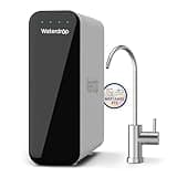 Waterdrop TSU 0.01μm Ultra-Filtration Under Sink Water Filter System, 3-Stage Tankless Undersink Water Filtration with Faucet, Smart Panel, No Waste Water, No Electricity Required, Does not Lower TDS