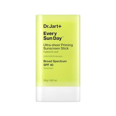 Dr.Jart+ Every Sun Day Invisible Korean Priming Sunscreen Stick SPF 40 with Hyaluronic Acid | Glides Over Makeup | Korean Skincare | Travel Size, 0.67 Ounce
