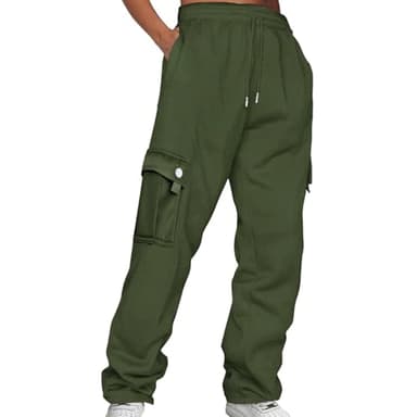 Lolvmvchi Juniors Clothing,Cargo Pants Women Elastic Waist Pocket Pants Slacks Womens Fall Fashion 2024 (Ag, XXXXL),Work Pants for Women