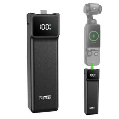 Battery Handle for DJI Osmo Pocket 3, Portable Battery Pack Pocket 3 Accessories, 5000mAh, 22.5W Fast Charging, 1/4”Thread Interface, Digital Power Display