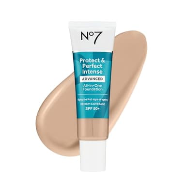 No7 Protect & Perfect Advanced All in One Foundation - Calico - Age Defying Foundation Makeup with SPF 50 - Makeup Base Cream Helps to Reduces Redness & Blurs Visible Pores (30ml)