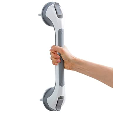 TAILI Shower Grab Bar 16 Inch Suction Cup Grab Bars for Bathroom, Removable Shower Safety Handle Heavy Duty Bathtub Grip for Seniors & Elderly, Strong Handrails No Drilling Waterproof, Grey