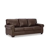 Signature Design by Ashley Colleton Classic Leather Match Sofa with Nailheads, Dark Brown