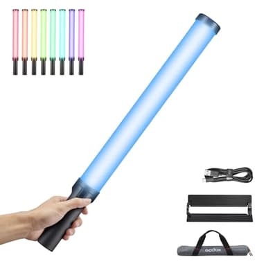 Godox LC500R Mini RGB LED Video Light Stick Lighting, 2500K-8500K Adjustable, CRI 95 TLCI 96 Accurate Color, 360° Full-Color LED Light, 15 FX Lighting Effects, 0-100% Dimmable Support APP Control