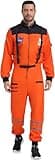 SIZGAROOT Mens Astronaut Costume Adult Male Space Suit Costume for Men Halloween Party Dress Up (Orange, Large)