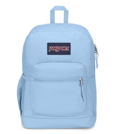 JanSport Cross Town Plus Backpack - Large Main Compartment, Side Water Bottle Pocket, 15-Inch Padded Laptop Sleeve - Blue Dusk