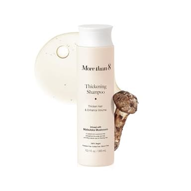 Morethan8 Korean Hair Thickening Shampoo with Matsutake mushroom, for Hair Loss and Hair growth – 300ml 100% Vegan, Paraben&Sulfate&Silicon Free - more than 8
