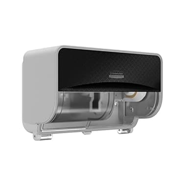 Kimberly-Clark Professional ICON Coreless Standard Roll Toilet Paper Dispenser (58722), Horizontal, Dual Capacity, Black Mosaic Design Faceplate, 7.9"x12.4"x6.42" (Qty 1)