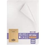 Thick Translucent Vellum Paper, Oplymio 52 Sheets 167GSM Printable Vintage Paper for Invitations, Vellum Jackets for 5x7 Invitations, Scrapbook, Junk Journal(10.75 x 7.12 Inches)
