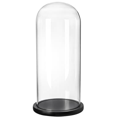 ZOOFOX 13.8 Inch Tall Glass Dome with Base, Clear Glass Empty Display Cloche, Decorative Bell Jar for Succulents, Collectibles, Fairy Lights, Photos, Medals, Heirlooms