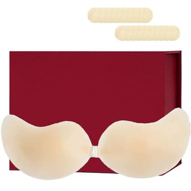 Cakes Cleavage Push Up Bra, Sticky Invisible Push Up Silicone Bra Reusable, 2026 New Clasp Bras for Backless Dress, Nude (B-D)