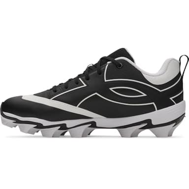 Under Armour Men's Leadoff Icon Low RM Baseball Cleats, (001) Black/White/Black, 11, US