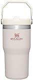 Stanley IceFlow Stainless Steel Tumbler with Straw - Vacuum Insulated Water Bottle for Home, Office or Car Reusable Cup Leak Resistant Flip Cold 12 Hours Iced 2 Days (Rose Quartz)