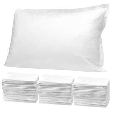 Biubumtu 100PCS Disposable Pillow Cases, Bulk Pillow Covers Sleeves for Medical Hospital Spa Hotel Travel, Standard Size 33" x 21", White