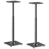 ELIVED Universal Speaker Stands Height Adjustable 28"-37.4", Bookshelf Speaker Stand Pair for Large Speaker Satellite Studio Speaker Up to 22 lbs, Surround Sound Speaker Stand with Cable Management