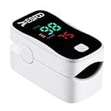 ESPOO Pulse Oximeter, Oxygen Monitor Fingertip with 2 AAA Batteries&Lanyard (White&Black)
