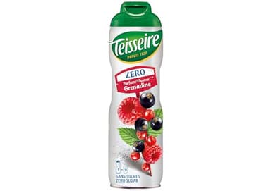 Teisseire Zero Sugar Grenadine Syrup, Refreshing Fruit Concentrate for Drinks, 0 Calories