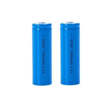 ADZCBMHKP Batteries, 18500 3.7V Li-ion 1200mAh Button top,2pcs