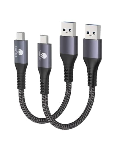 CONMDEX USB A to USB C 10Gbps (1.5ft, 2-Pack) USB 3.1 Gen 2 Short Data Transfer Type C Cord, Fast Charging Carplay Android Auto USB C Cable for iPhone 17 Air 16 Plus 17 16 Pro Max, Galaxy S25 S24