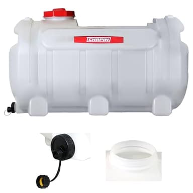 Chapin 98142 Water Storage Tank, 40‑Gallon, Utility Water Supply, Translucent Chemical‑Resistant Poly Tank, 6" Wide Cap, 2" Drain & Garden‑Hose Port for Farms, Acreage, Gardens & Orchard