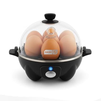 Dash Rapid Egg Cooker - Boiler, Poacher & Steamer - Includes Measuring & Recipe Guide - Dishwasher Safe - BPA Free - Holds 7 Eggs, Black