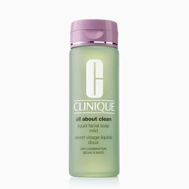 Clinique 3-Step All About Clean Liquid Gentle Facial Cleanser Soap | Face Wash For Dry Combination Skin | Type 2, 6.7 Fl Oz