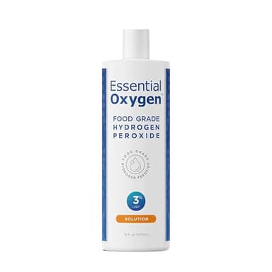 Essential Oxygen Food Grade Hydrogen Peroxide, Natural Cleaner, 3% USP, White, 16 Ounce