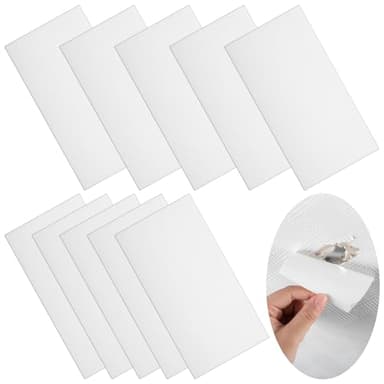 Innconee 10 Pcs Bathtub Hole Patch Siding Wall Repair Kit Waterproof Patch Holes Blemishes Tools Self Adhesive White Tape for Cracked Pool Liner Roof Skylight and Vinyl Skirting(White)