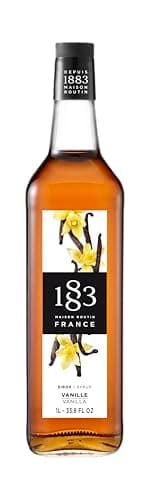 1883 Vanilla Syrup for Coffee and Drinks – Made in France – 1 Liter Glass Bottle