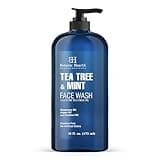 Botanic Hearth Tea Tree Face Wash with Mint - Acne Fighting, Premium, Hydrating Liquid Face Soap with Pure Tea Tree Oil - for Women and Men, Paraben Free, Fights Acne - 16 fl oz