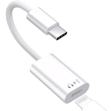 USB C to Lightning Audio & Charging Adapter, Type C to iPhone Converter for Earphones and Data Transfer, Lightning to USBC Adaptor Compatible with iPhone 17/16/Pro/Max, iPad Pro/Air, MacBook, iMac