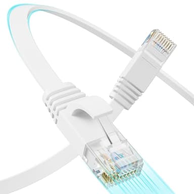 Mnlnbuao Cat 6 Flat Ethernet Cable 100 FT, UTP 10Gbps High-Speed Cat6 Ethernet Cable, Pure Copper Cat 6 Cable, Long Ethernet Cable for Home or Office Network Wiring, White
