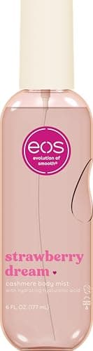 eos Cashmere Body Mist, Strawberry Dream, Body Spray for Women, Strawberry Perfume, Hair Mist, Moisturizing, Hyaluronic Acid, Glycerin, Vegan, Cruelty-free, 6 fl oz