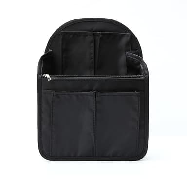 Surblue Backpack Organizer Insert Liner Hanging Travel Rucksack Purse and Handbag Insert Pocket, High-capacity Divider Foldable Nylon Shoulder Bag Organizer for Men and Women, (Black, M)