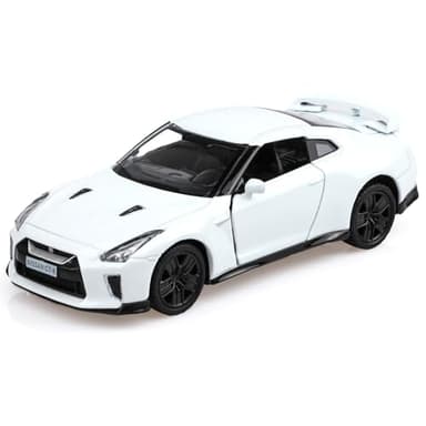 TOKAXI 1/36 Scale Nissan GTR R35 Diecast Model Cars,Pull Back Vehicles Nissan GTR Toy Cars,Cars Gifts for Boys Girls White