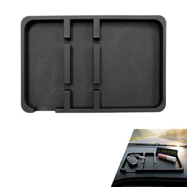 WZP Extra Large Dashboard Mat for Car, Anti-Slip Auto Dash Organizer Pad with Non Marking Tape, Universal Car Dashboard Accessories for Smartphone, GPS, Keys, Sunglasses, Coins, Pens (Black)