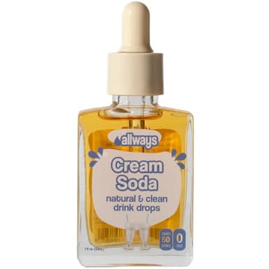Allways Cream Soda Drops – Sugar Free Liquid Water Enhancer with Monk Fruit – Zero Calorie Cream Soda Drink Mix for Water – Natural Flavors – 50 Servings – No Sugar Hydration