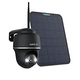 REOLINK 4K Solar Security Cameras Wireless Outdoor, 360° Pan Tilt, 8MP Color Night Vision, 2.4/5 GHz Wi-Fi, No Monthly Fee, Home Hub Compatible, Argus PT 4K+ 6W Solar Panel (Black)