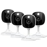 AOQEE 2K Home Security Cameras- Outdoor/Indoor Cameras for Baby/Nanny/Dog, 2.4Ghz WiFi Camera with 2-Way Talk, 24/7 SD Recordings, Color Night Vision, Siren, Works with Alexa/Google Home, C1-White-4P