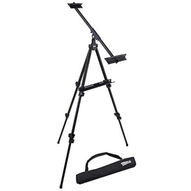 U.S. Art Supply 80" Aluminum Art Easel Stand Sign Display, Watercolor Field, Adjustable Height, Floor Tabletop Tripod, Canvas up to 63" H x 40" W, Portable Easel for Canvas & Painting, Storage Bag