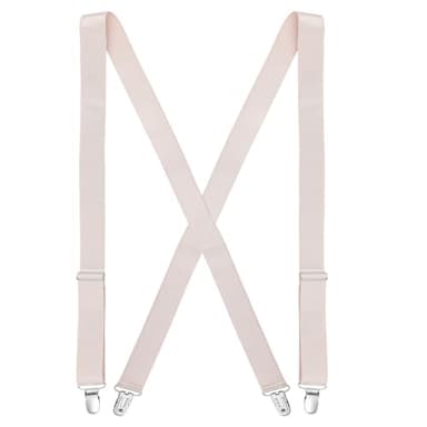 Sintege Hidden Suspenders for Women Pants Under Clothes 1" Width Thin X Back Ladies Suspenders for Jeans Undergarment(Skin)