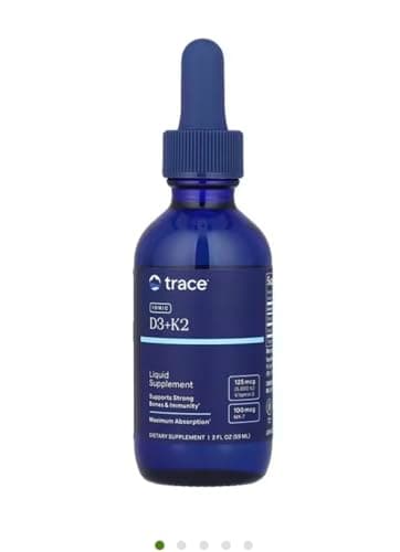 Trace Minerals | Liquid Ionic Vitamin D3 + K2 | 125 mcg (5,000 IU) D3, 100 mcg K2 | Concentrated Dietary Supplement | 2 fl oz. 296 Servings