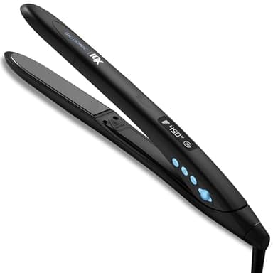 Bio Ionic 10X Styling Iron, Hair Straightener with 1" Sonic Vibrating Plates, Flat Iron with Ion Generating Mineral Complex, Versatile Styler for Wavy & Straight Hairstyles, Black