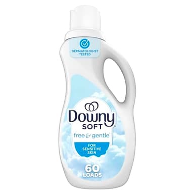 Downy Free & Gentle Liquid Fabric Softener, 44 fl oz, 60 Loads, Hypoallergenic, Sensitive Skin Friendly Fabric Conditioner Liquid