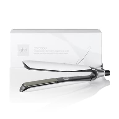 ghd Chronos Styler - 1” Smart Flat Iron Hair Straightener with HD Motion-Responsive Technology, Faster Styling, 24-Hour Results, More Shine, Less Frizz, and No Extreme Heat Damage - White
