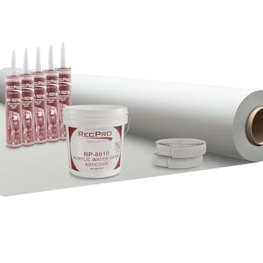 RecPro RV White PVC Rubber Roof Kit | 8.5' Wide | Camper, Motor Home, Trailer Roof | Made in USA (10 Feet)