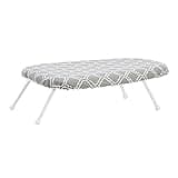 Amazon Basics Compact Tabletop Ironing Board with Folding Legs - Trellis Removable Cover, Chevron, 23.6"L x 7.1"W x 14.3"H