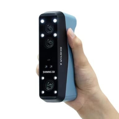 EINSTAR 2 Wireless 3D Scanner, 17 Parallel Lines Blue Laser and VCSEL Infared Light Support 3D Scanning Small to Large Objects, Up to 90 FPS High Speed Scanning, Support 3mm, 6mm, 12mm Markers.